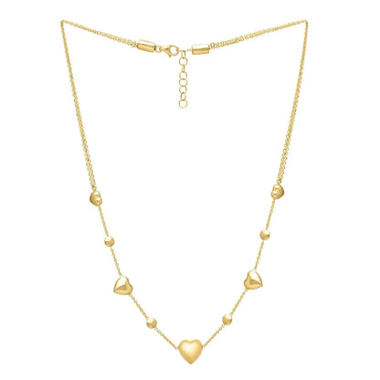 14k Yellow Gold Puff Heart Adjustable Necklace RCJ Necklaces  CELESTIA LUXE JEWELLERS