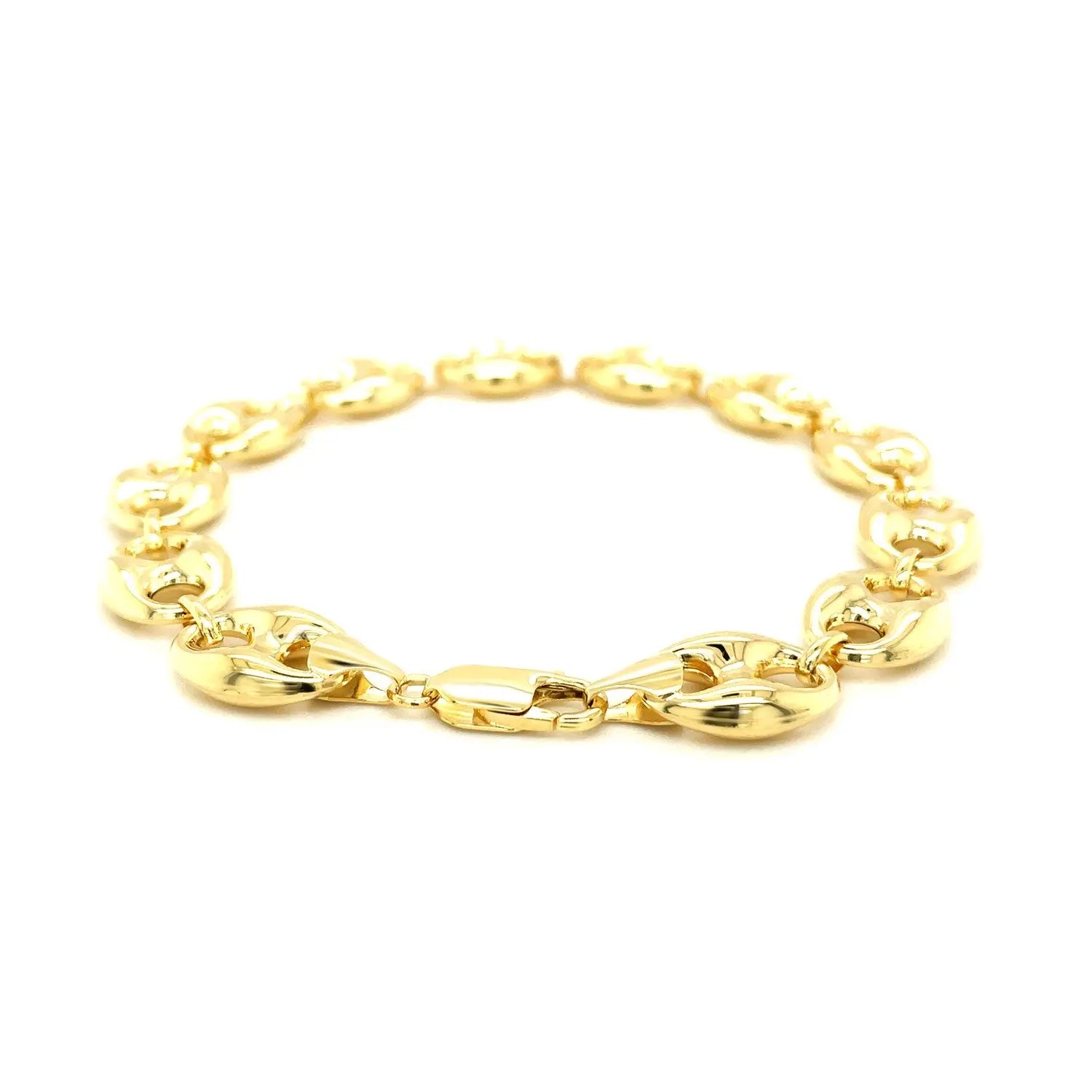 14k Yellow Gold Puffed Mariner Link Bracelet (11.00 mm) RCJ Bracelets  CELESTIA LUXE JEWELLERS