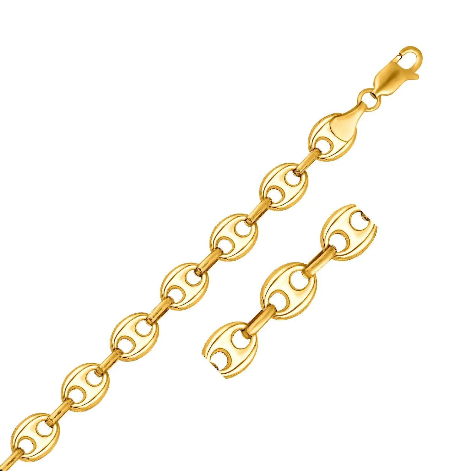 14k Yellow Gold Puffed Mariner Link Chain (11.00 mm) RCJ Chains  CELESTIA LUXE JEWELLERS