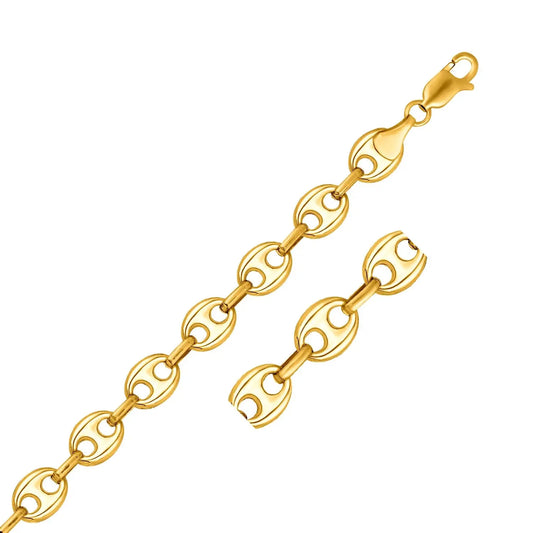14k Yellow Gold Puffed Mariner Link Chain (11.00 mm) RCJ Chains  CELESTIA LUXE JEWELLERS