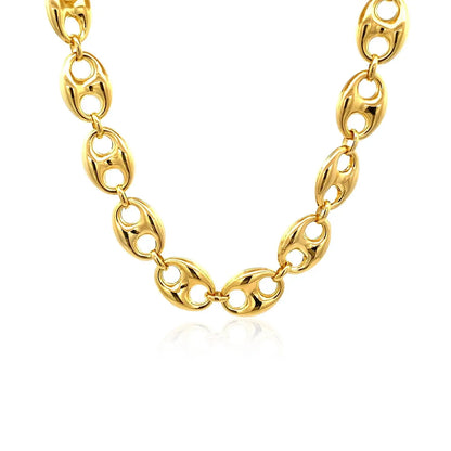 14k Yellow Gold Puffed Mariner Link Chain (11.00 mm) RCJ Chains  CELESTIA LUXE JEWELLERS
