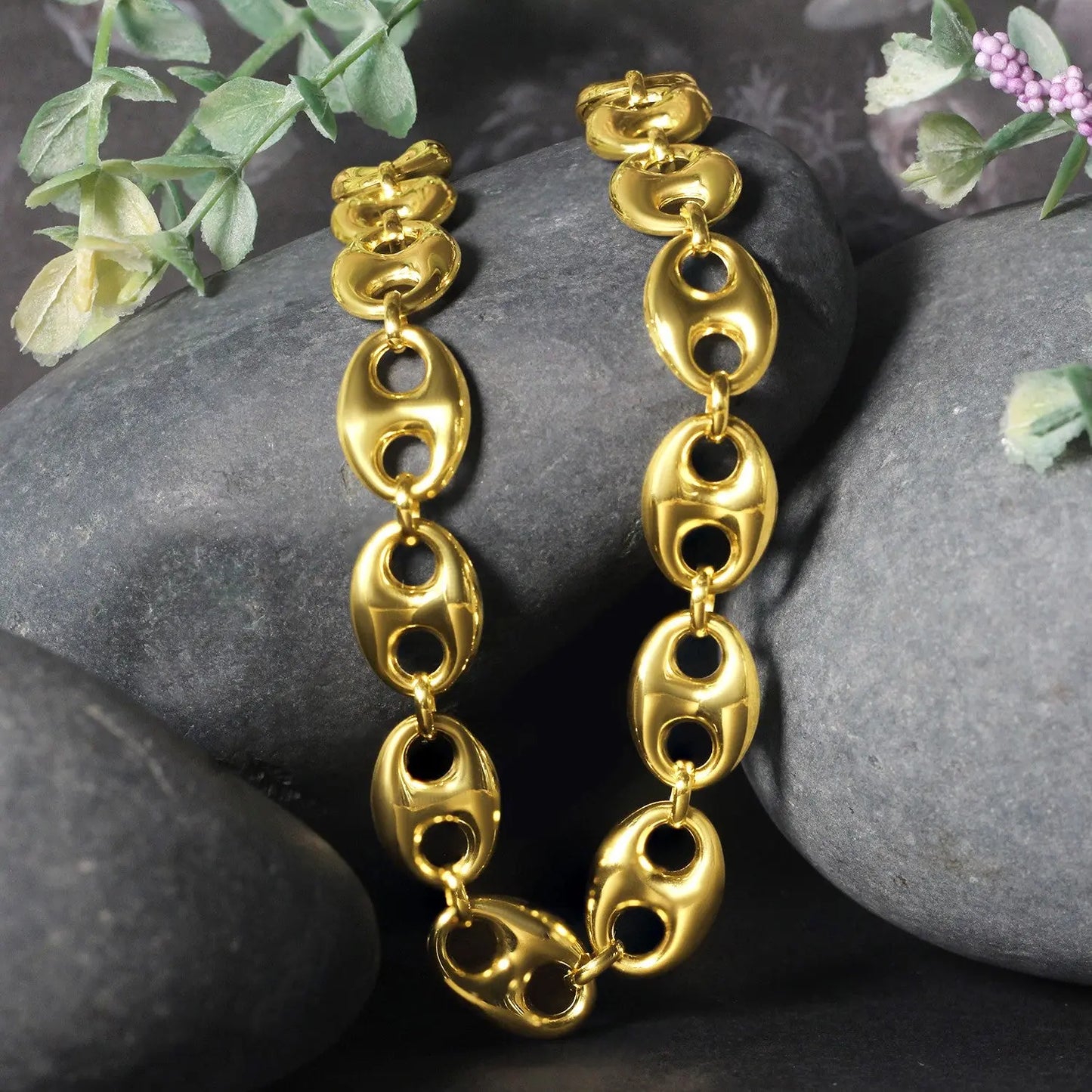 14k Yellow Gold Puffed Mariner Link Chain (11.00 mm) RCJ Chains  CELESTIA LUXE JEWELLERS