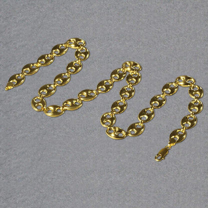 14k Yellow Gold Puffed Mariner Link Chain (11.00 mm) RCJ Chains  CELESTIA LUXE JEWELLERS