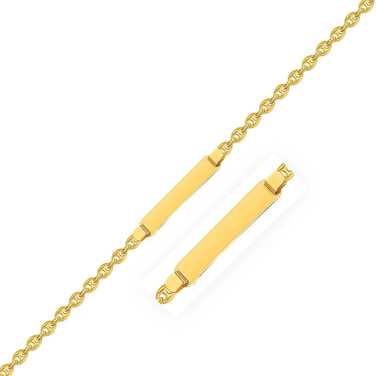 14k Yellow Gold Puffed Mariner Link Childrens ID Bracelet (3.30 mm) RCJ Bracelets  CELESTIA LUXE JEWELLERS