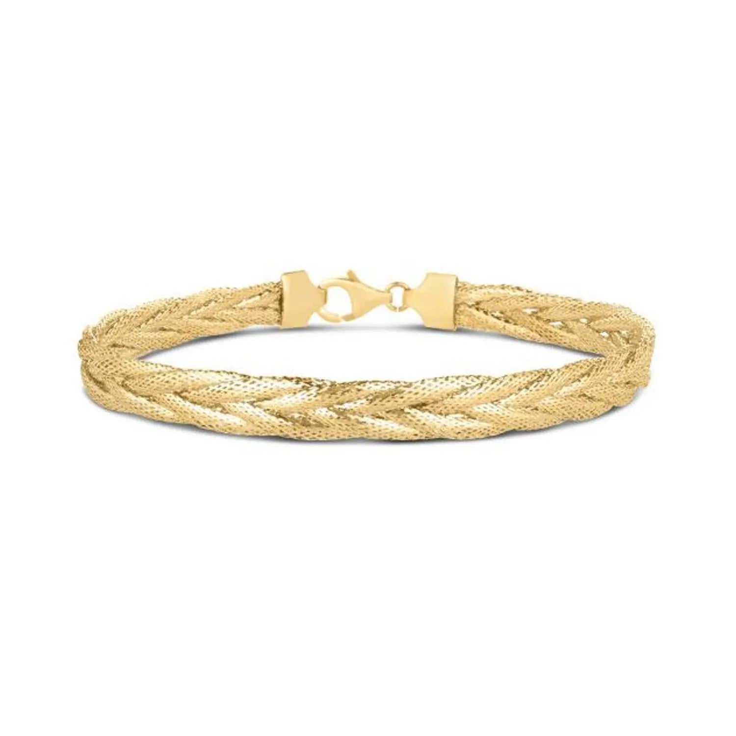 14k Yellow Gold Rapunzel Woven Bracelet (6.00 mm) RCJ Bracelets  CELESTIA LUXE JEWELLERS