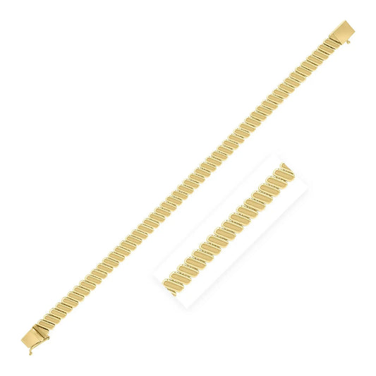 14k Yellow Gold Rib Link Bracelet (7.00 mm) RCJ Bracelets  CELESTIA LUXE JEWELLERS