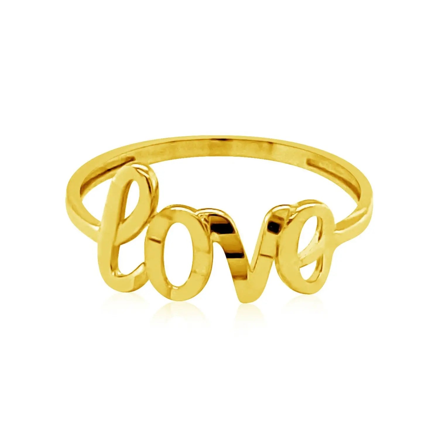 14k Yellow Gold Ring with Love RCJ Rings  CELESTIA LUXE JEWELLERS