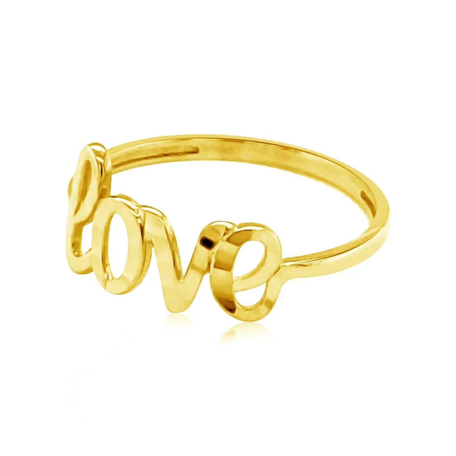 14k Yellow Gold Ring with Love RCJ Rings  CELESTIA LUXE JEWELLERS