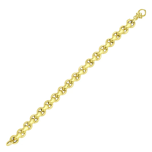 14k Yellow Gold Rolo Design Shiny Bracelet (9.75 mm) RCJ Bracelets  CELESTIA LUXE JEWELLERS