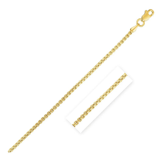 14k Yellow Gold Round Box Chain (1.3 mm) RCJ Chains  CELESTIA LUXE JEWELLERS