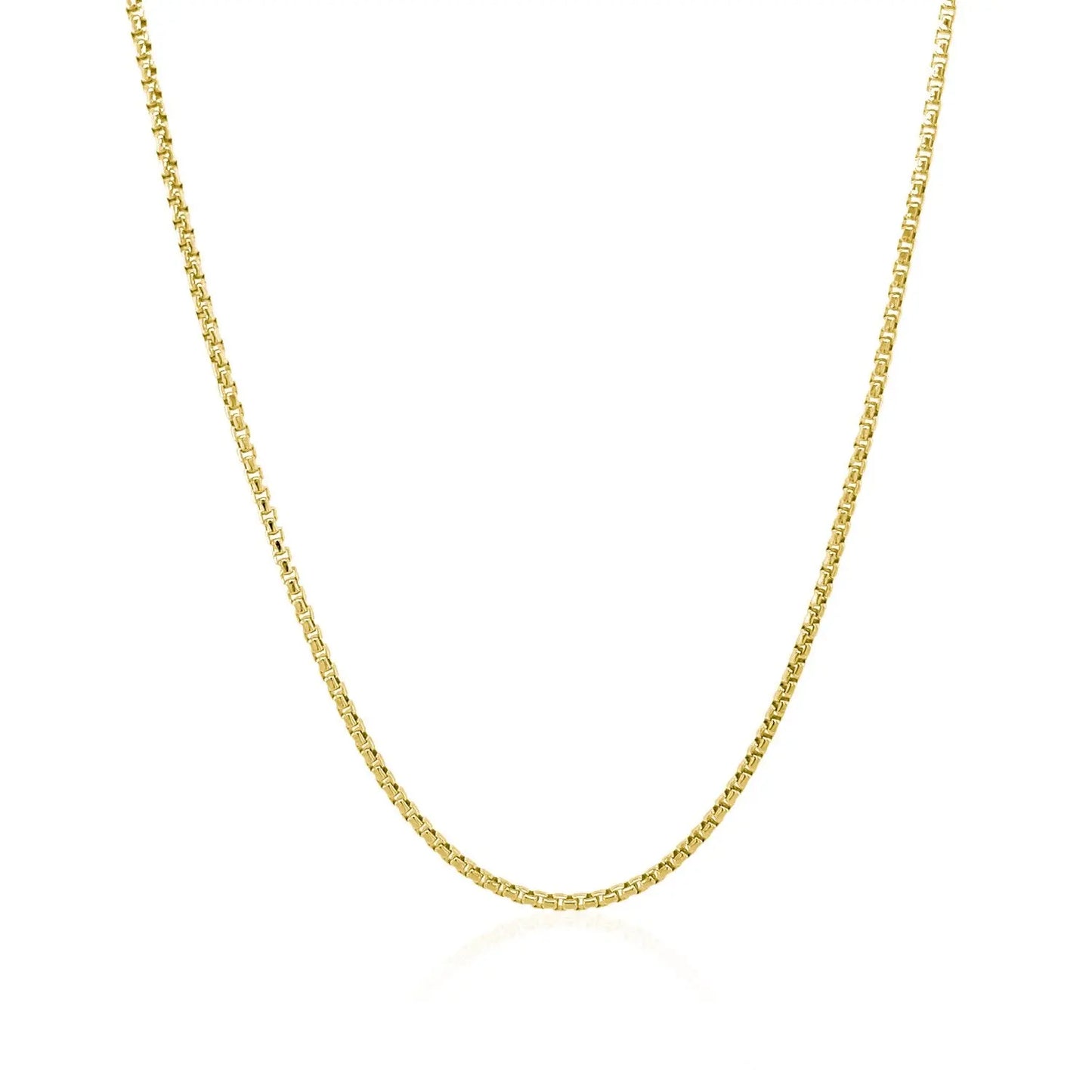 14k Yellow Gold Round Box Chain (1.3 mm) RCJ Chains  CELESTIA LUXE JEWELLERS