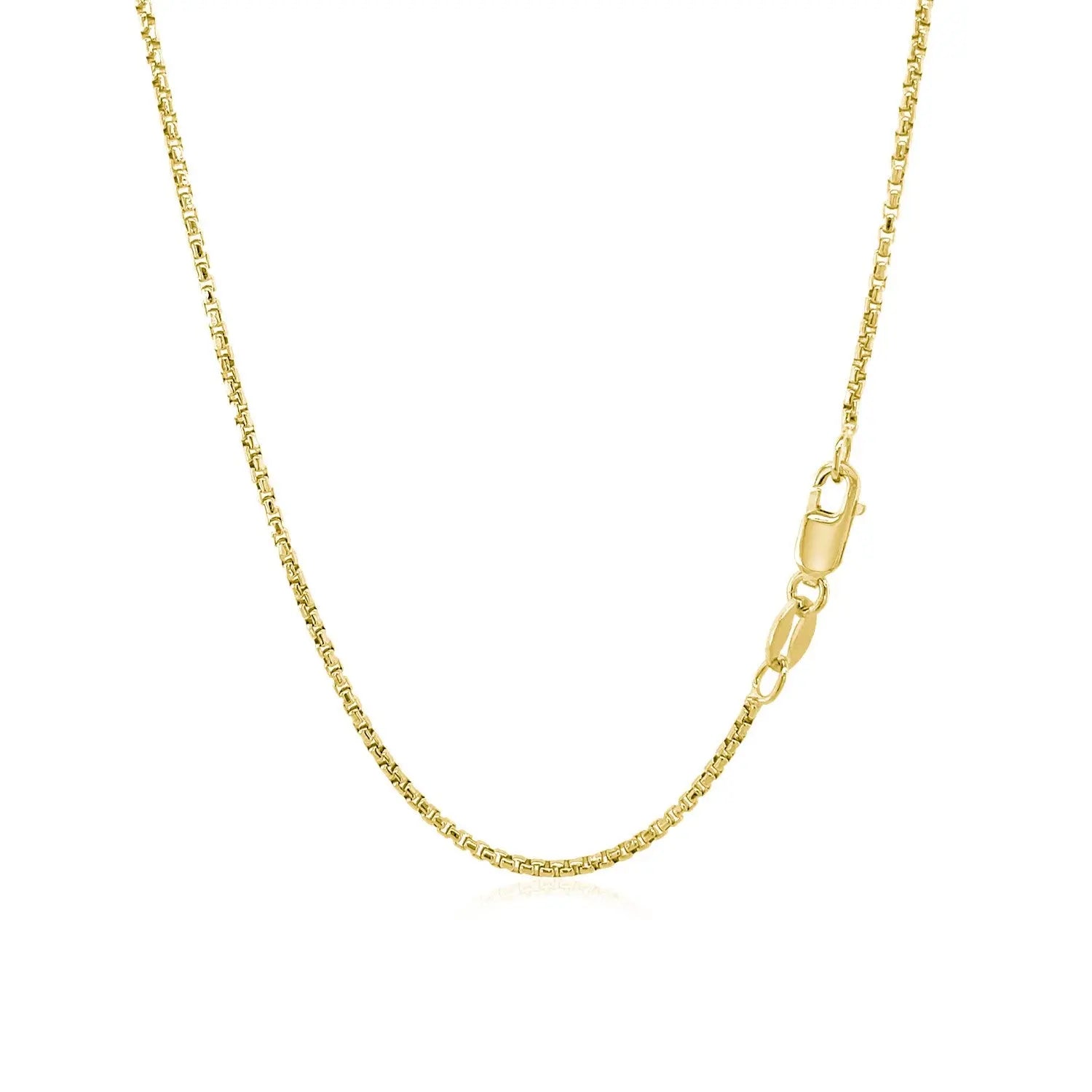 14k Yellow Gold Round Box Chain (1.3 mm) RCJ Chains  CELESTIA LUXE JEWELLERS