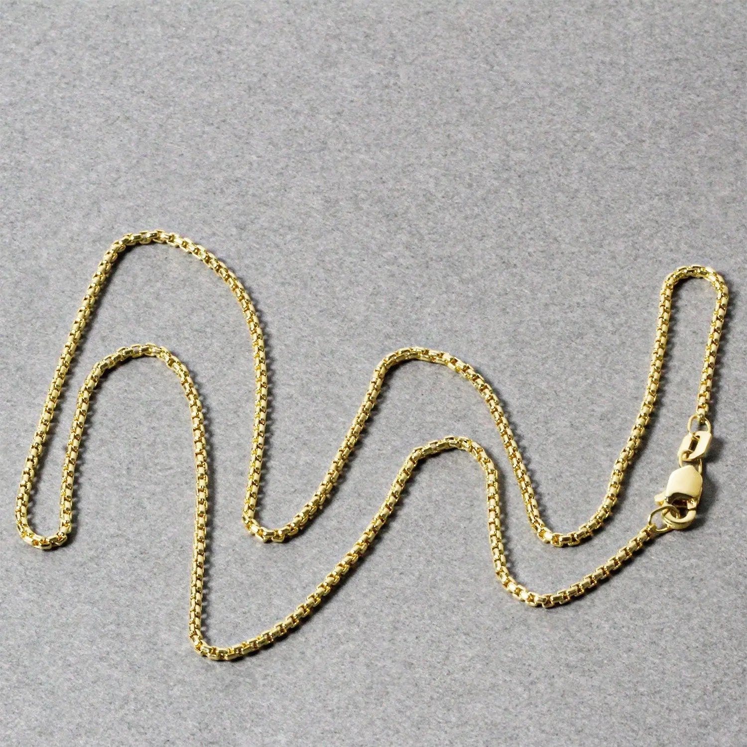 14k Yellow Gold Round Box Chain (1.3 mm) RCJ Chains  CELESTIA LUXE JEWELLERS