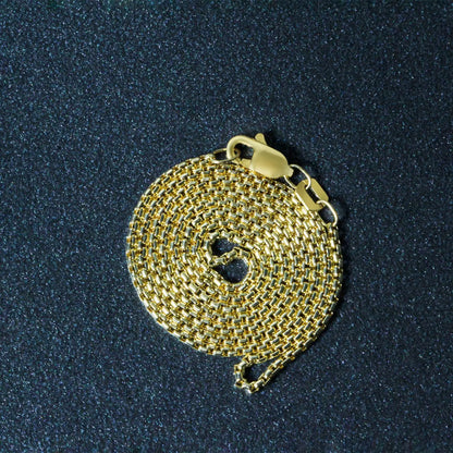 14k Yellow Gold Round Box Chain (1.3 mm) RCJ Chains  CELESTIA LUXE JEWELLERS
