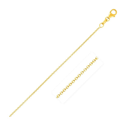 14k Yellow Gold Round Cable Link Chain (1.1 mm) RCJ Chains  CELESTIA LUXE JEWELLERS