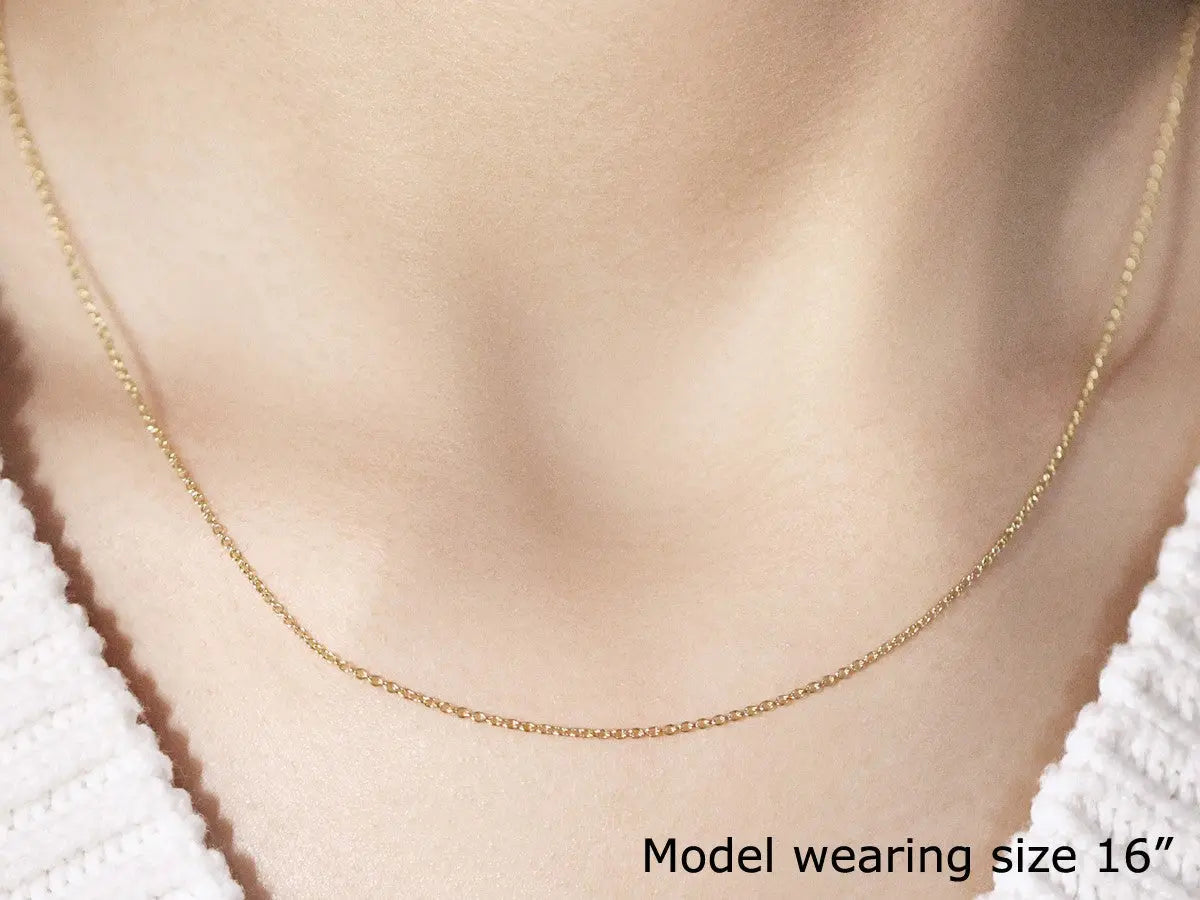 14k Yellow Gold Round Cable Link Chain (1.1 mm) RCJ Chains  CELESTIA LUXE JEWELLERS