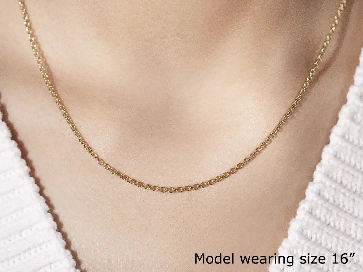 14k Yellow Gold Round Cable Link Chain (1.9 mm) RCJ Chains  CELESTIA LUXE JEWELLERS