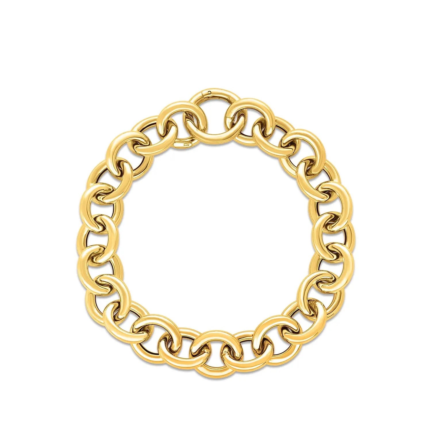 14k Yellow Gold Round Link Bracelet (11.60 mm) RCJ Bracelets  CELESTIA LUXE JEWELLERS