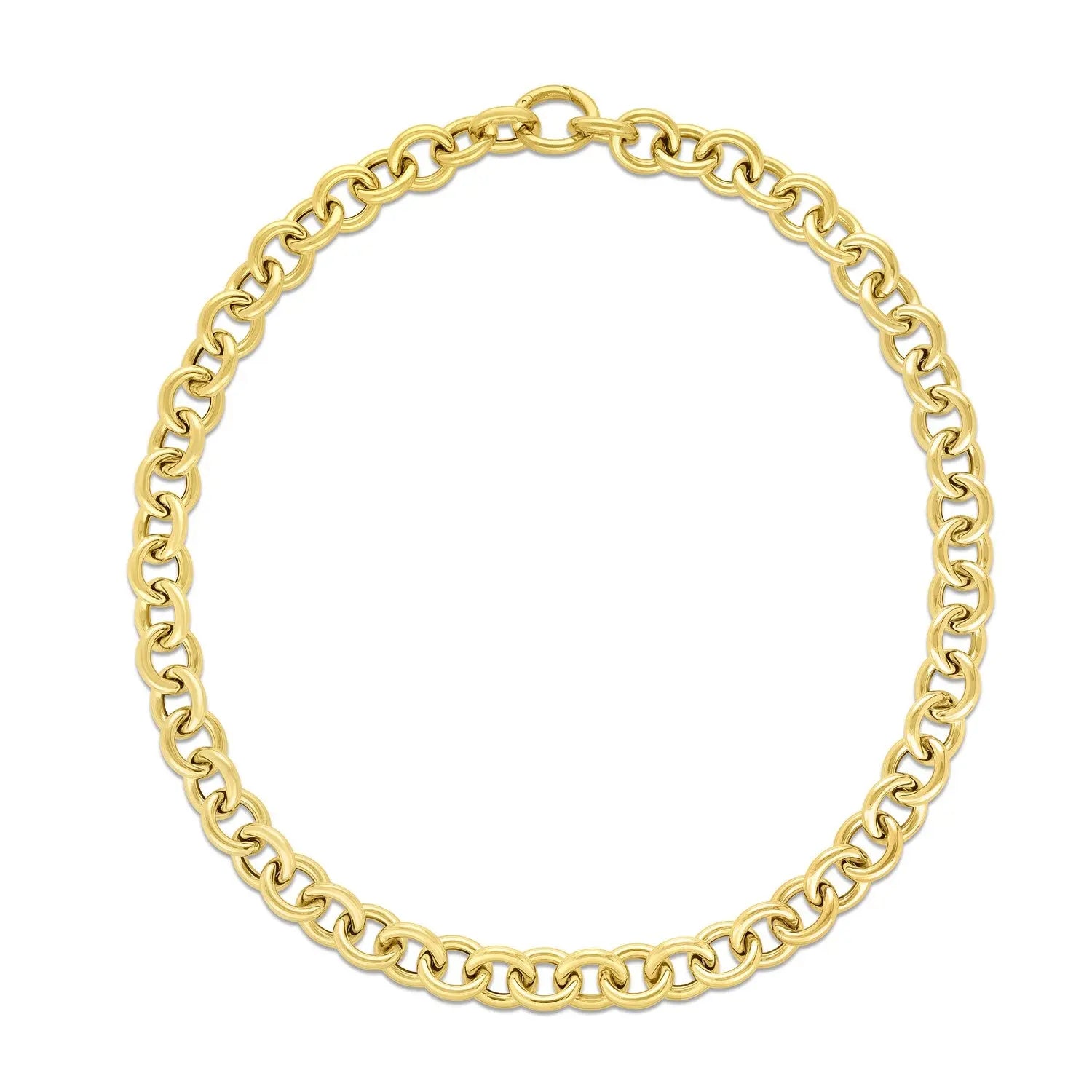 14k Yellow Gold Round Link Chain Necklace RCJ Necklaces  CELESTIA LUXE JEWELLERS