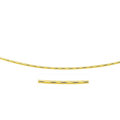 14k Yellow Gold Round Omega Necklace with Diamond Cuts (1.5 mm) RCJ Necklaces  CELESTIA LUXE JEWELLERS