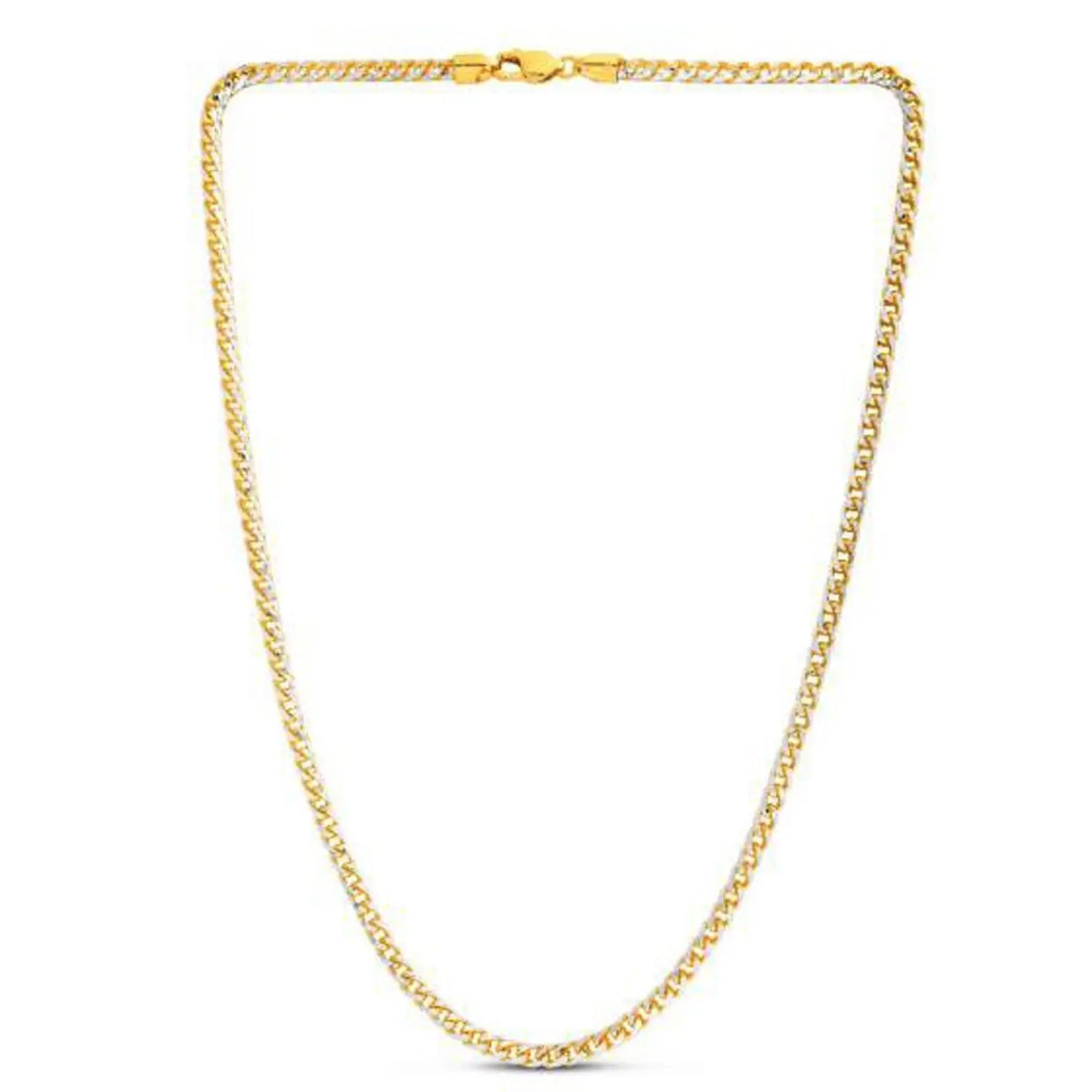 14k Yellow Gold Round Pave Franco Chain (4.00 mm) RCJ Chains  CELESTIA LUXE JEWELLERS