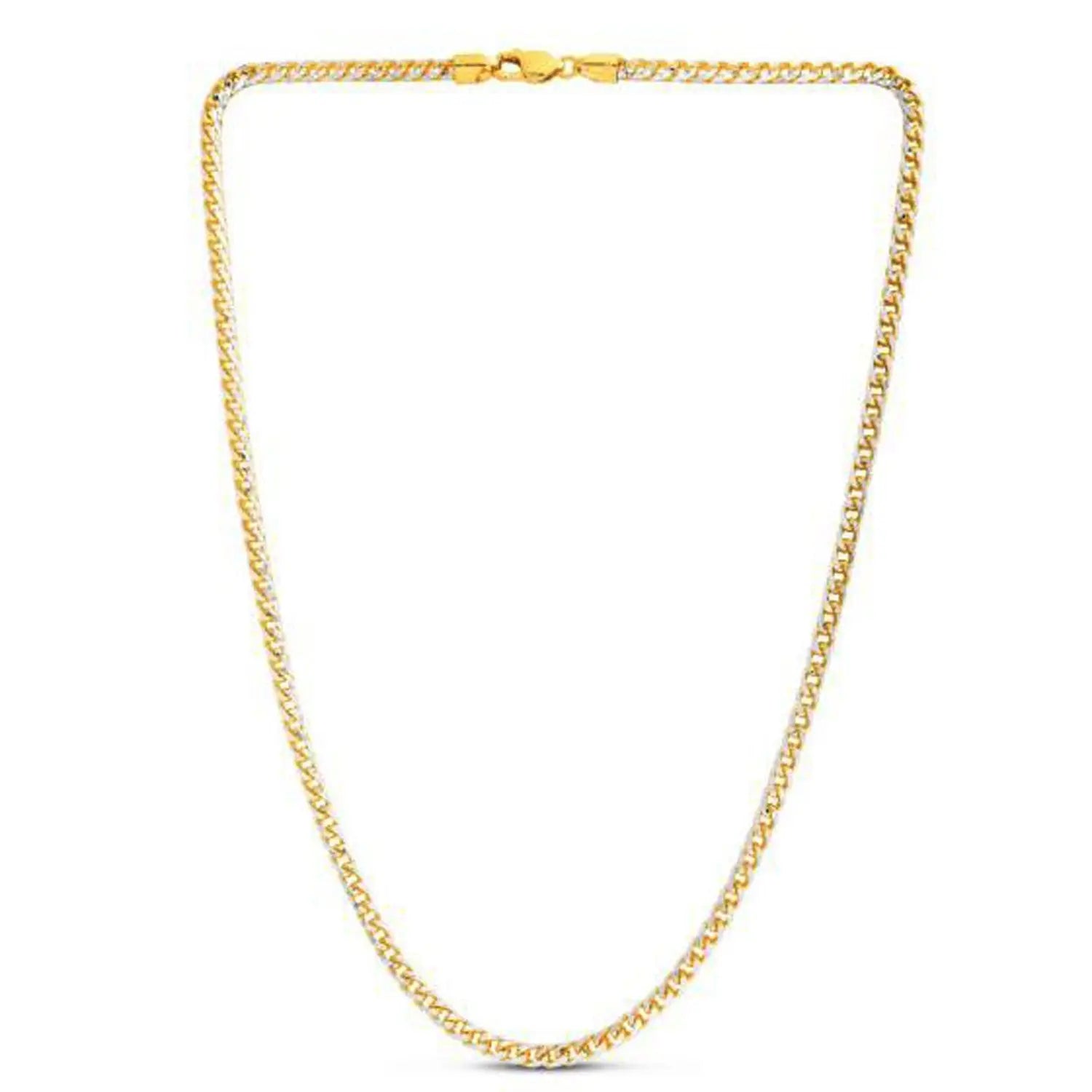 14k Yellow Gold Round Pave Franco Chain (4.00 mm) RCJ Chains  CELESTIA LUXE JEWELLERS
