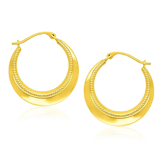 14k Yellow Gold Round Rope Texture Hoop Earrings RCJ Earrings  CELESTIA LUXE JEWELLERS