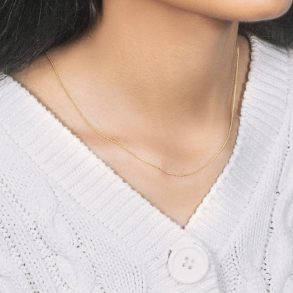 14k Yellow Gold Round Wheat Chain (0.80 mm) RCJ Chains  CELESTIA LUXE JEWELLERS