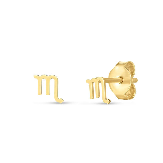 14k Yellow Gold Scorpio Stud Earrings RCJ Earrings  CELESTIA LUXE JEWELLERS