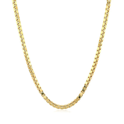 14k Yellow Gold Semi Solid Box Chain (2.10 mm) RCJ Chains  CELESTIA LUXE JEWELLERS
