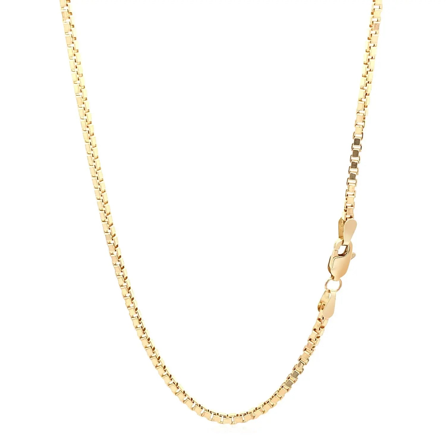 14k Yellow Gold Semi Solid Box Chain (2.10 mm) RCJ Chains  CELESTIA LUXE JEWELLERS