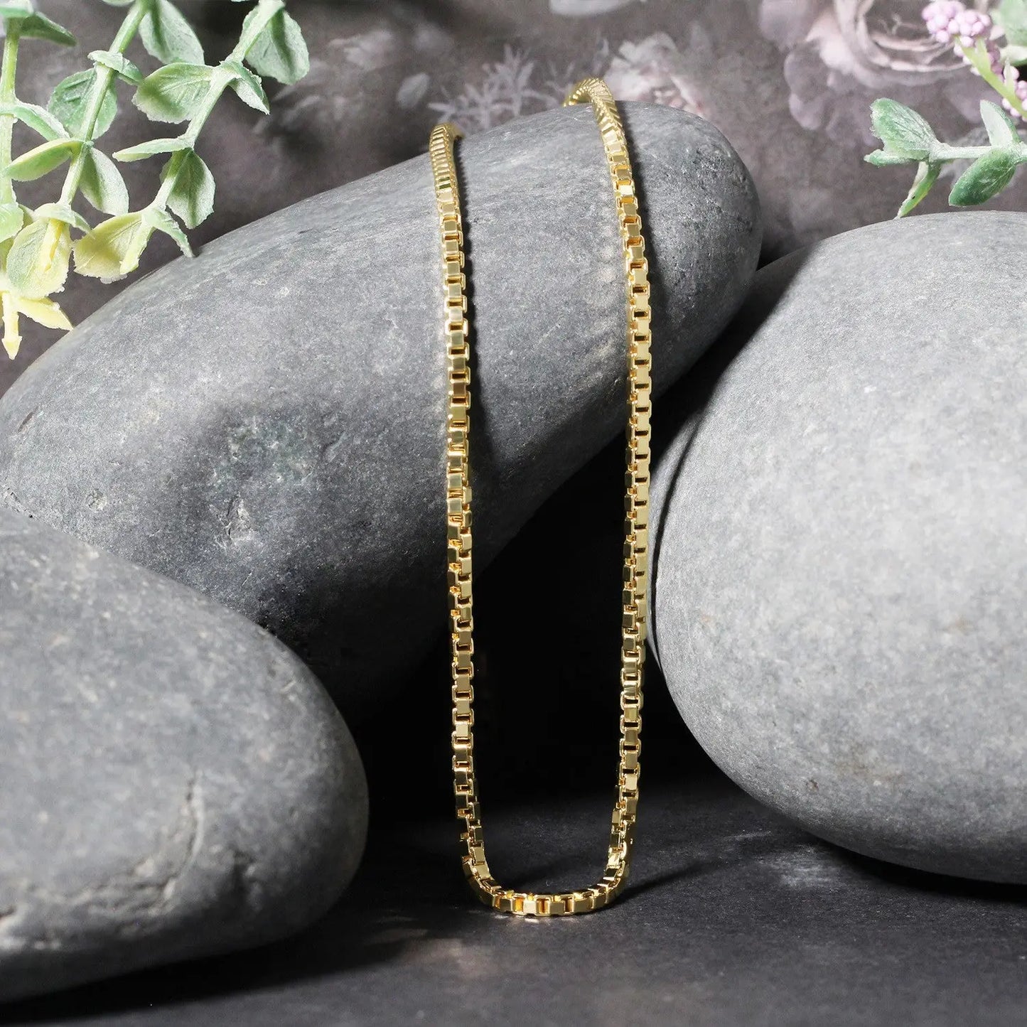 14k Yellow Gold Semi Solid Box Chain (2.10 mm) RCJ Chains  CELESTIA LUXE JEWELLERS