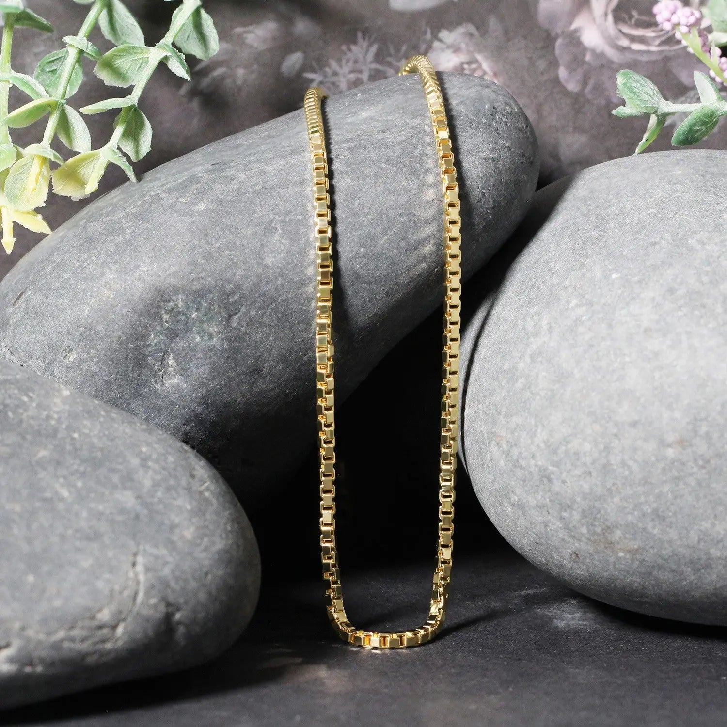 14k Yellow Gold Semi Solid Box Chain (2.10 mm) RCJ Chains  CELESTIA LUXE JEWELLERS