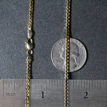 14k Yellow Gold Semi Solid Box Chain (2.10 mm) RCJ Chains  CELESTIA LUXE JEWELLERS