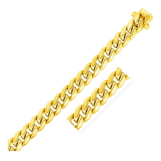 14k Yellow Gold Semi Solid Miami Cuban Bracelet (11.10 mm) RCJ Bracelets  CELESTIA LUXE JEWELLERS