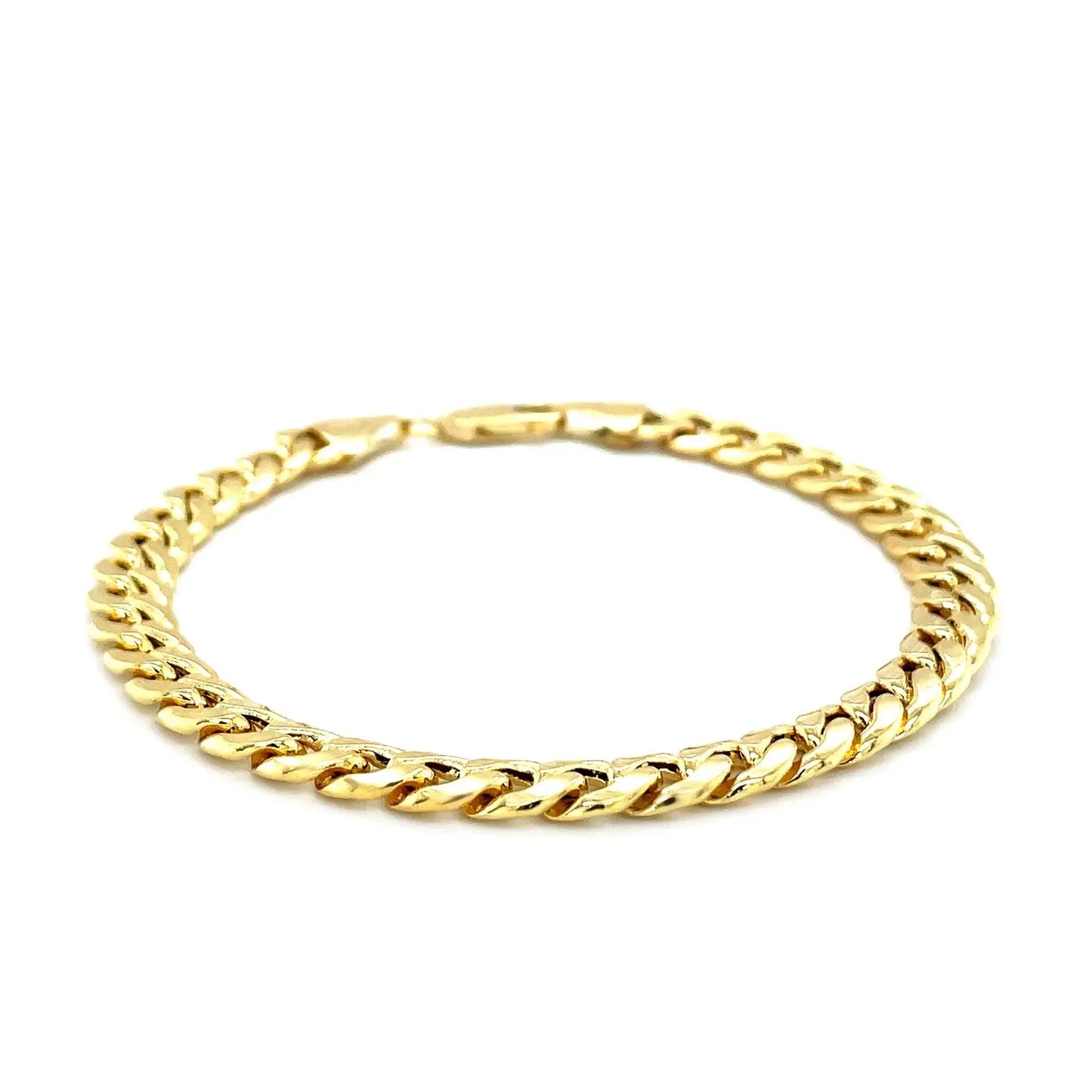 14k Yellow Gold Semi Solid Miami Cuban Bracelet (6.60 mm) RCJ Bracelets  CELESTIA LUXE JEWELLERS