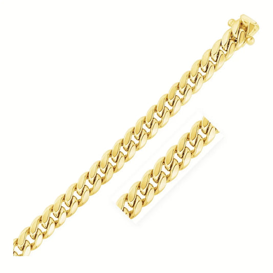 14k Yellow Gold Semi Solid Miami Cuban Chain (10.70 mm) RCJ Chains  CELESTIA LUXE JEWELLERS