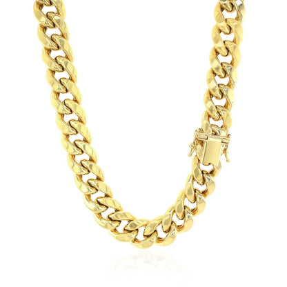 14k Yellow Gold Semi Solid Miami Cuban Chain (10.70 mm) RCJ Chains  CELESTIA LUXE JEWELLERS