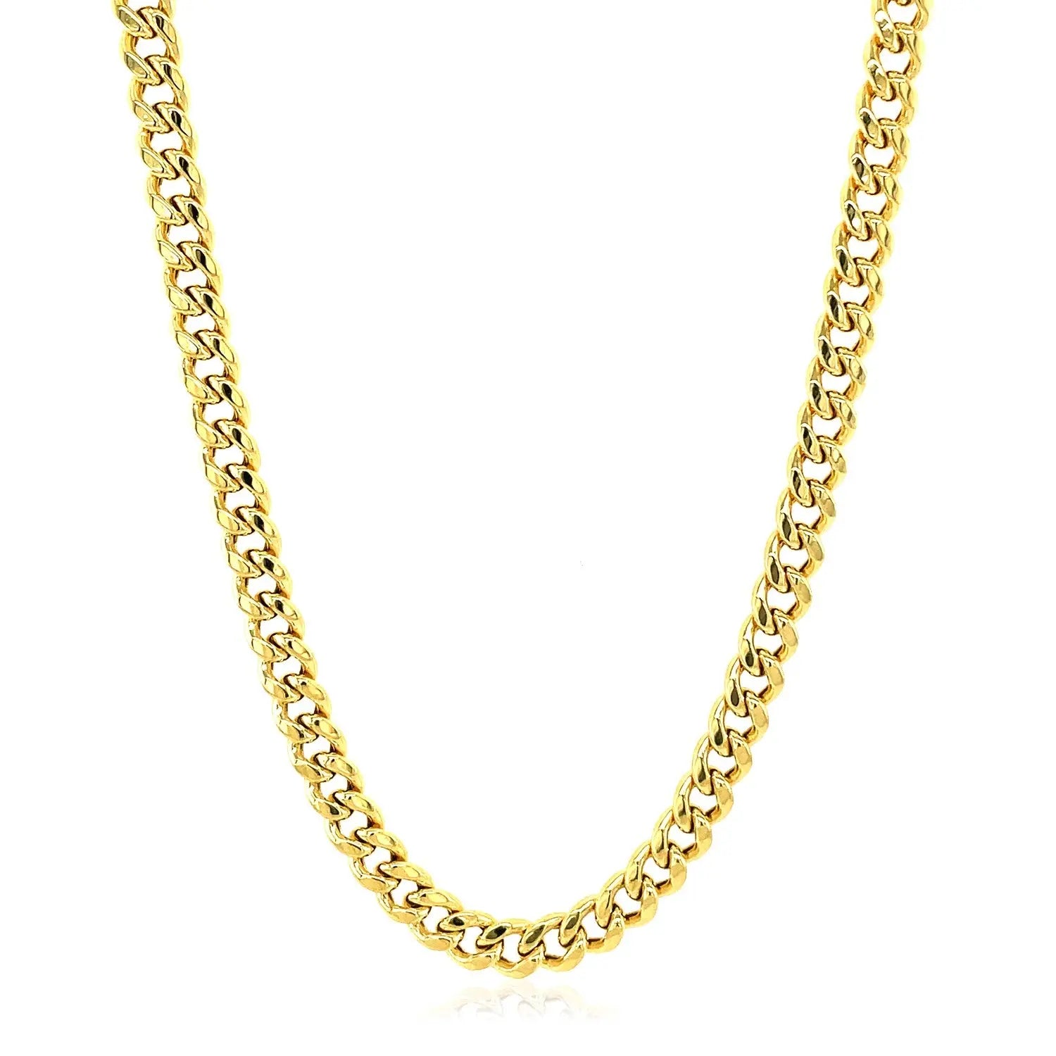 14k Yellow Gold Semi Solid Miami Cuban Chain (4.50 mm) RCJ Chains  CELESTIA LUXE JEWELLERS