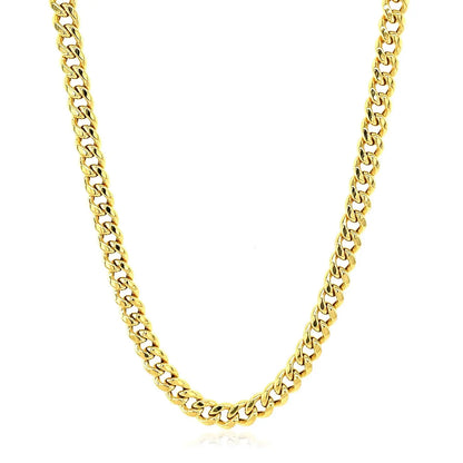 14k Yellow Gold Semi Solid Miami Cuban Chain (4.50 mm) RCJ Chains  CELESTIA LUXE JEWELLERS