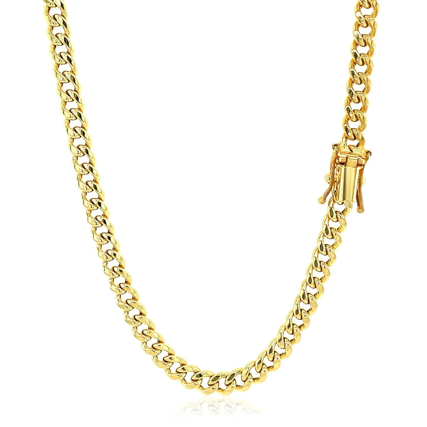 14k Yellow Gold Semi Solid Miami Cuban Chain (4.50 mm) RCJ Chains  CELESTIA LUXE JEWELLERS