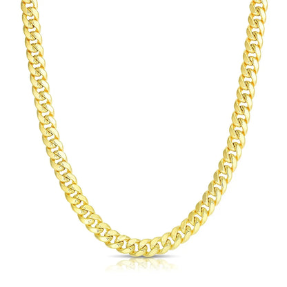 14k Yellow Gold Semi Solid Miami Cuban Chain (6.10 mm) RCJ Chains  CELESTIA LUXE JEWELLERS