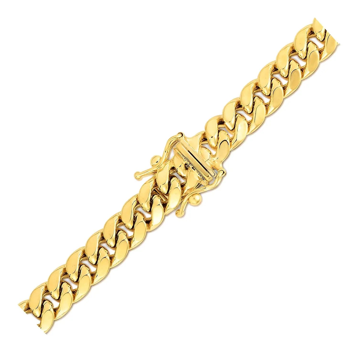 14k Yellow Gold Semi Solid Miami Cuban Chain (6.60 mm) RCJ Chains  CELESTIA LUXE JEWELLERS