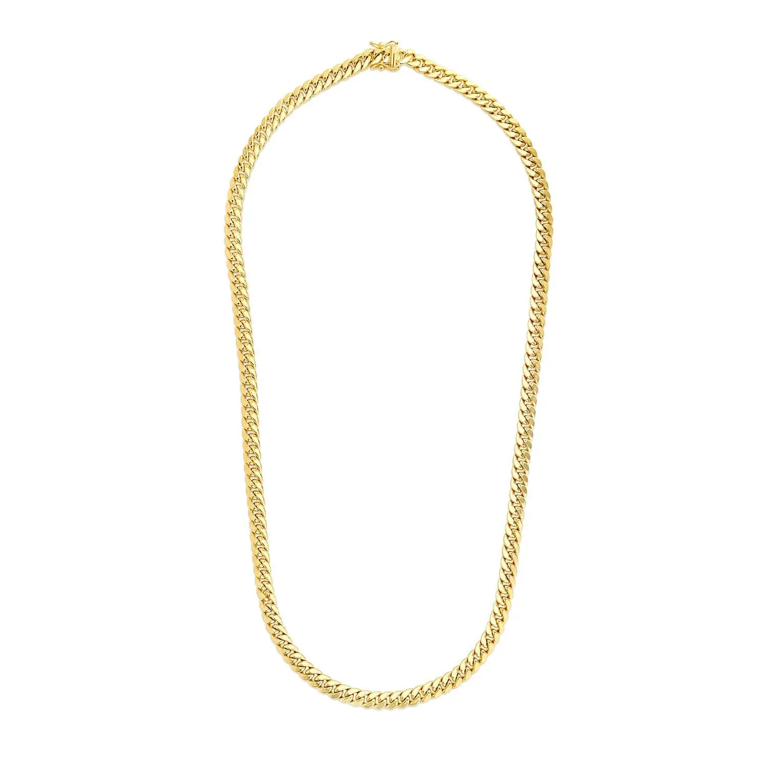 14k Yellow Gold Semi Solid Miami Cuban Chain (6.60 mm) RCJ Chains  CELESTIA LUXE JEWELLERS