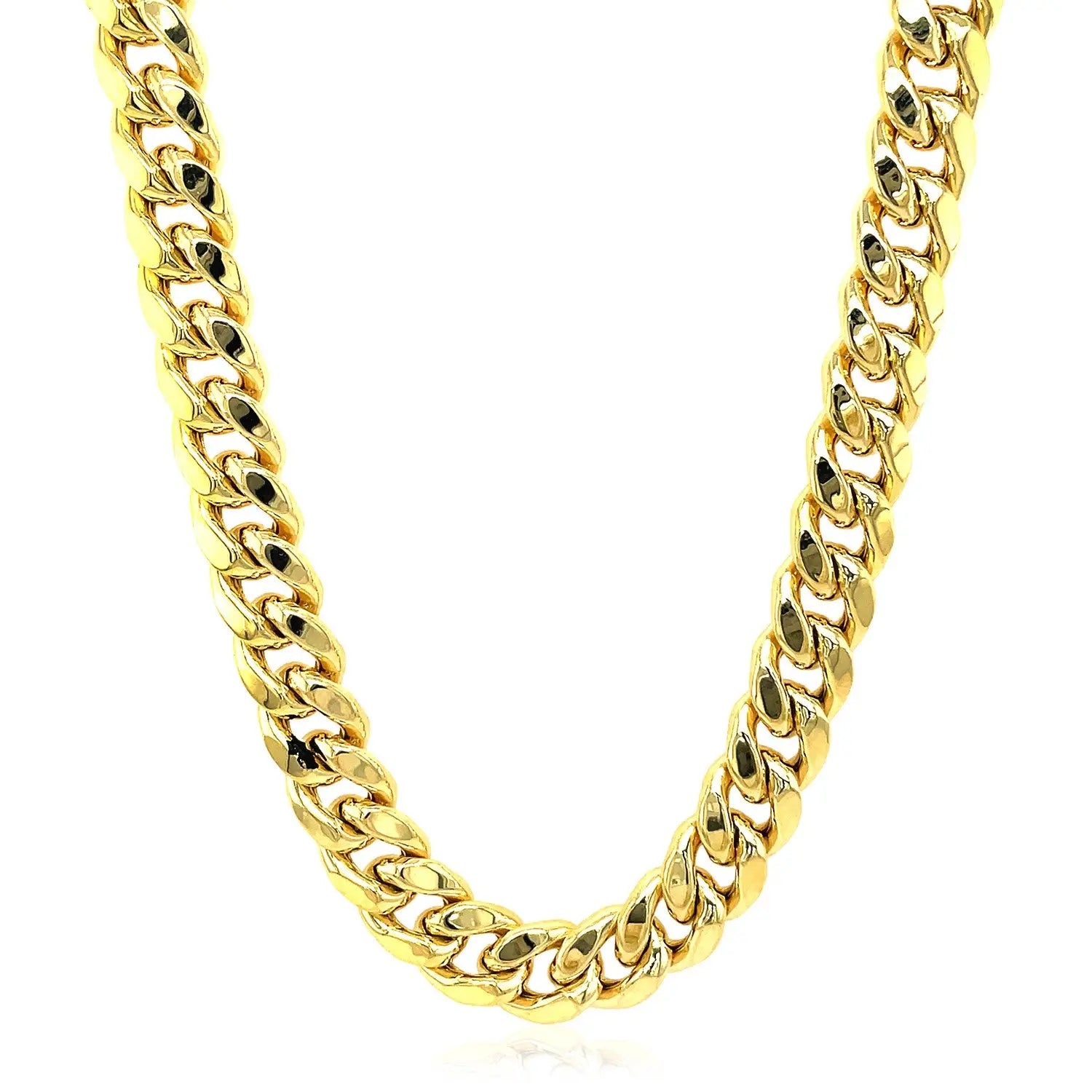 14k Yellow Gold Semi Solid Miami Cuban Chain (9.10 mm) RCJ Chains  CELESTIA LUXE JEWELLERS