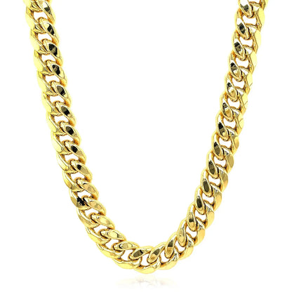 14k Yellow Gold Semi Solid Miami Cuban Chain (9.10 mm) RCJ Chains  CELESTIA LUXE JEWELLERS