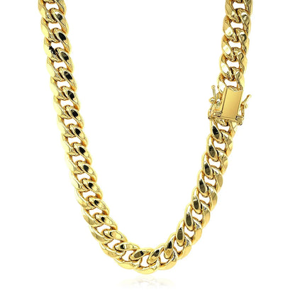 14k Yellow Gold Semi Solid Miami Cuban Chain (9.10 mm) RCJ Chains  CELESTIA LUXE JEWELLERS