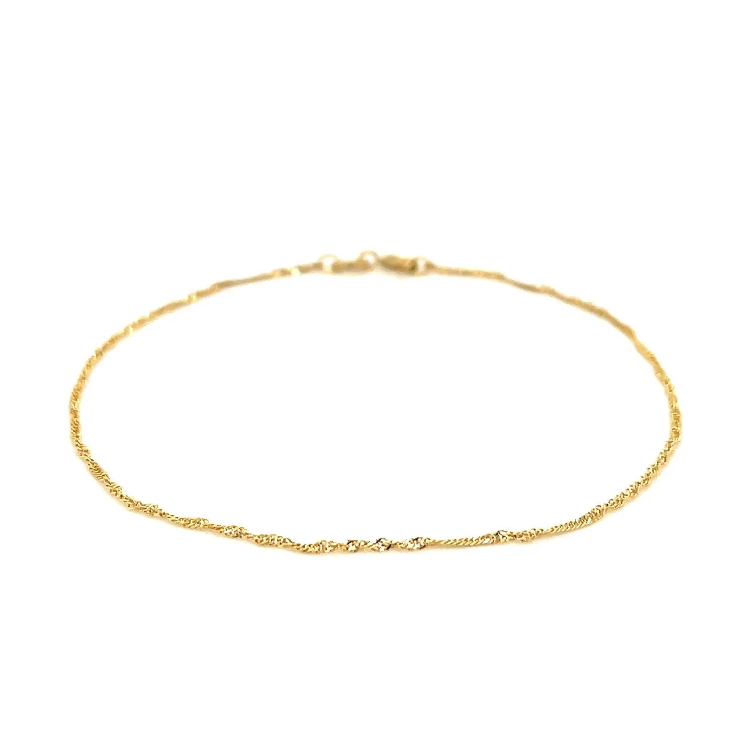 14k Yellow Gold Singapore Bracelet (1.10 mm) RCJ Bracelets  CELESTIA LUXE JEWELLERS