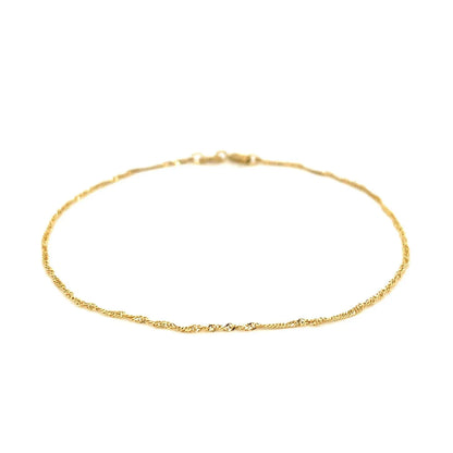 14k Yellow Gold Singapore Bracelet (1.10 mm) RCJ Bracelets  CELESTIA LUXE JEWELLERS