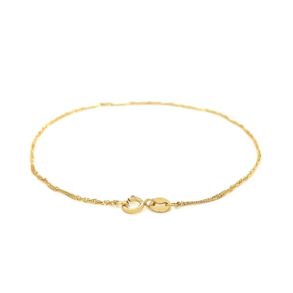 14k Yellow Gold Singapore Bracelet (1.10 mm) RCJ Bracelets  CELESTIA LUXE JEWELLERS